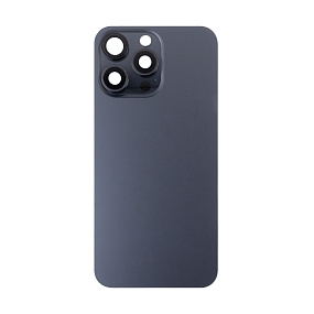 Задняя крышка iPhone 15 Pro Max в сборе со стеклом камеры Черный Титан - Премиум