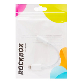 Переходник lightning (папа) - 3.5Jack (мама) RockBox LJ01 белый