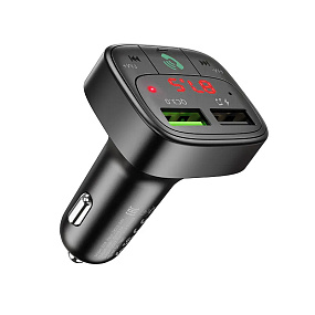 FM-модулятор Hoco E59 (Bluetooth, 2USB, 18W, QC3.0, дисплей)(УЦЕНКА)повр.упак