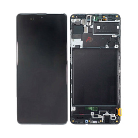 Дисплей для телефона Samsung A715F (A71) модуль Черный - Оригинал